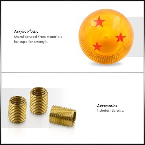 AJP Distributors M8 M12 x 1.25 / M10 x 1.5 Thread Universal 3 Star Shift Knob, M8x1.25 M10x1.5 M12x1.25 JDM VIP M/T Manual Stick Gear Shifter Lever Screw On Adapter Nut Orange in Saudi Arabia