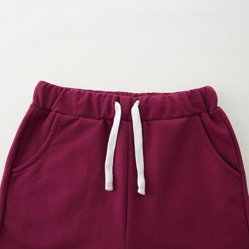 الأولاد الركض السراويل Sweatpants الأطفال الصغار 3 حزمة القطن الرياضية الرياضية المدرسة الركض الأزياء Cinched هيم عرق بانت الملابس الملابس وتتسابق مع جيوب بنطلون أسود / بورجوندي / رمادي داكن حجم 6 in Kuwait