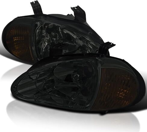 SPEC-D TUNING Black Headlights Compatible with 1993-1997 Honda Del Sol Left + Right Pair Head Lights Lamps Assembly in Saudi Arabia