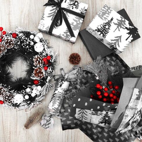 100 ورقة مناديل شجرة عيد الميلاد، 20 × 14 بوصة ألوان مائية شجرة عيد الميلاد هدية ورق تغليف فن أخضر مناديل تزيينية لمستلزمات حفلات الشتاء لعيد الميلاد (أخضر حكيم) in Kuwait