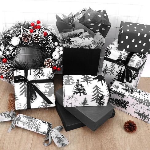 100 ورقة مناديل شجرة عيد الميلاد، 20 × 14 بوصة ألوان مائية شجرة عيد الميلاد هدية ورق تغليف فن أخضر مناديل تزيينية لمستلزمات حفلات الشتاء لعيد الميلاد (أخضر حكيم) in Kuwait