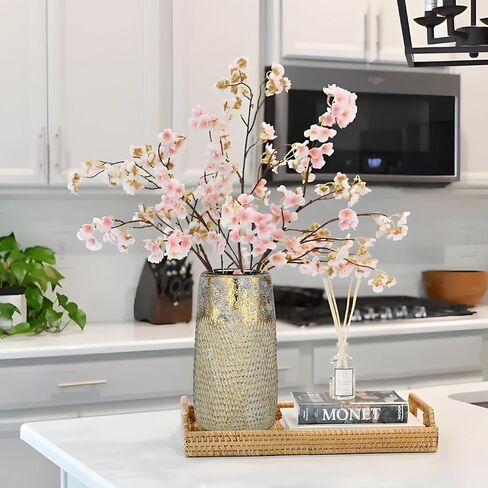 10.2" Ceramic Flower Vintage Vase - Gold Textured Metal Ceramic Vase for Farmhouse Modern Home Decor Pampas Grass Centerpieces Living Room Bedroom Office Decoration in Kuwait
