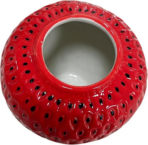Ceramic Strawberry Vase, Decorative Cute Small Red Flower Vase for Home Decor, Living Room, Kitchen, Bathroom Decorations in Saudi Arabia