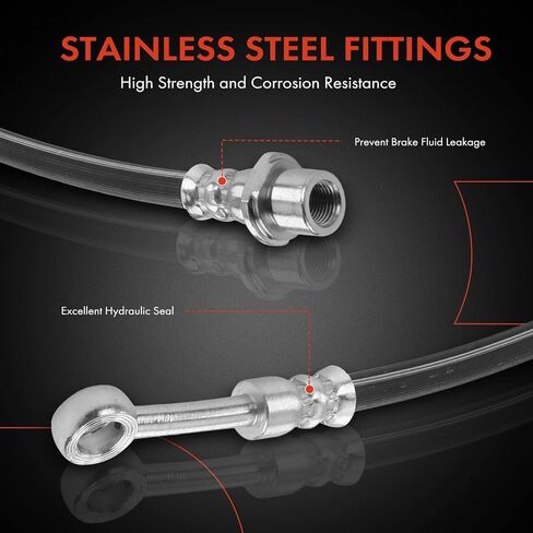 A-Premium Rear Driver or Passenger Brake Hydraulic Hose Compatible with Select Toyota Models - Corolla 2012, 2013 1.8L - Replace# 9094702G75 in Saudi Arabia