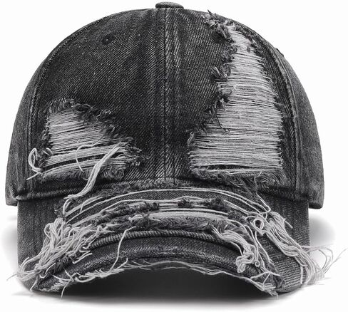 Women's Trendy Distressed Washed Baseball Cap Adjustable Unstructured Dad Hat for Womens Headwear in Kuwait