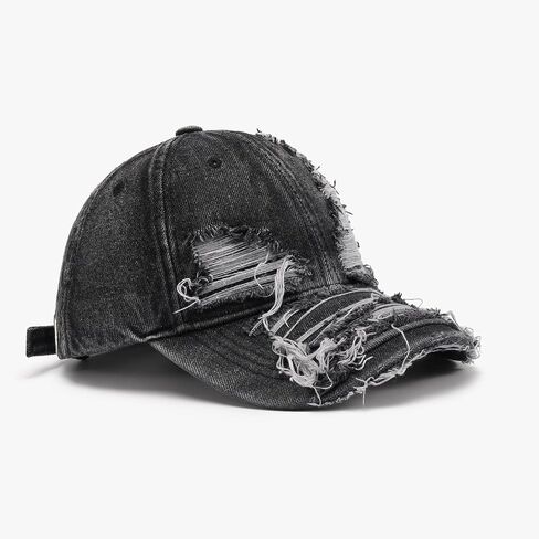 Women's Trendy Distressed Washed Baseball Cap Adjustable Unstructured Dad Hat for Womens Headwear in Kuwait