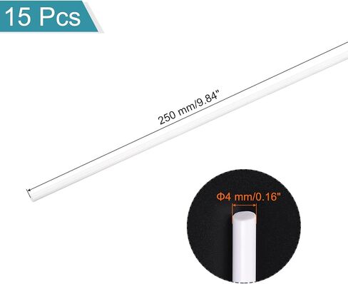 MECCANIXITY ABS Plastic Rod Round Solid Bar 1mm x 500mm for DIY Model Material, Architectural Model Making, DIY Sand Table, Pack of 25 Pcs in Kuwait