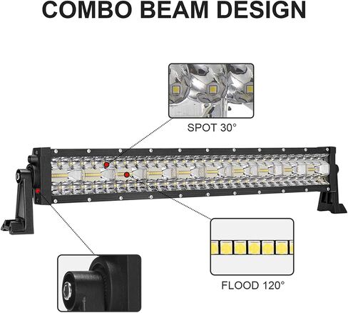 LANGBO-20-Inch Triple-Row LED Light Bar, 120W Ultra-Bright Off-Road Light, 12,000 Lumens Spot & Flood Combo, 12V Wiring Harness for Pickup, SUV, ATV, UTV, Roof, Bumper, Driving Fog Lights in Saudi Arabia