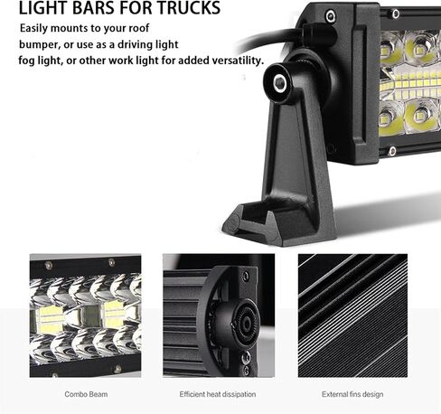 LANGBO-20-Inch Triple-Row LED Light Bar, 120W Ultra-Bright Off-Road Light, 12,000 Lumens Spot & Flood Combo, 12V Wiring Harness for Pickup, SUV, ATV, UTV, Roof, Bumper, Driving Fog Lights in Saudi Arabia