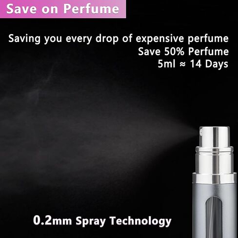 Refillable Perfume Atomizer Travel Bottle 5ml Leakproof Luxury Travel Perfume Refillable Bottle, Portable Perfume Atomizer (Black) in Saudi Arabia