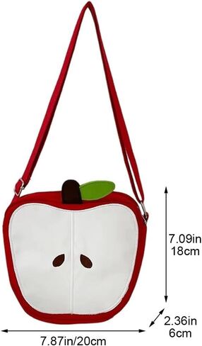 Cute Apples Shaped Crossbody Bag for Women Girls, Cartoon Fruit Shape Shoulder Bag Novelty Handbag Purse for Daily Use in Saudi Arabia