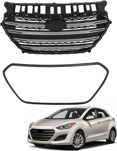 munirater Black Front Bumper Middle Grille Replacement for 2016 Elantra GT in Saudi Arabia