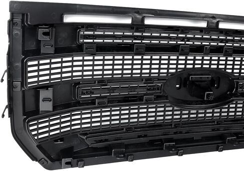 مجموعة شواية أمامية MIC متوافقة مع 2015-2017 F-150 F150 Platinum W/O فتحة الكاميرا الأمامية لاستبدال FL3Z8200MA (زخرفة من الألومنيوم الساتان المصقول) in Kuwait