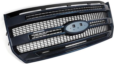 مجموعة شواية أمامية MIC متوافقة مع 2015-2017 F-150 F150 Platinum W/O فتحة الكاميرا الأمامية لاستبدال FL3Z8200MA (زخرفة من الألومنيوم الساتان المصقول) in Kuwait