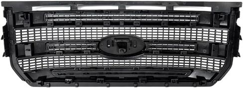 مجموعة شواية أمامية MIC متوافقة مع 2015-2017 F-150 F150 Platinum W/O فتحة الكاميرا الأمامية لاستبدال FL3Z8200MA (زخرفة من الألومنيوم الساتان المصقول) in Kuwait