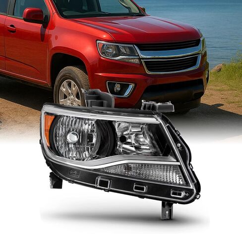 AKKON - يناسب 2015-2022 Chevy Colorado [نوع الهالوجين] استبدال المصابيح الأمامية اليمنى للركاب باللون الأسود in Kuwait