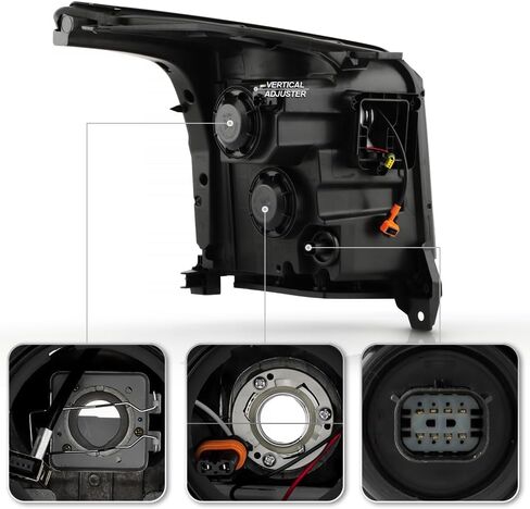 KEEKPO - For 2015-2020 GMC Yukon HID/Xenon Type Factory Style LED DRL جهاز عرض المصابيح الأمامية زوج المصابيح الأمامية يسار + يمين in Saudi Arabia
