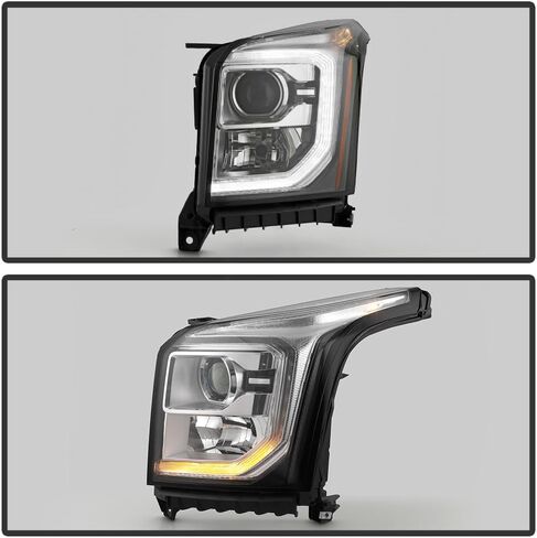 KEEKPO - For 2015-2020 GMC Yukon HID/Xenon Type Factory Style LED DRL جهاز عرض المصابيح الأمامية زوج المصابيح الأمامية يسار + يمين in Saudi Arabia