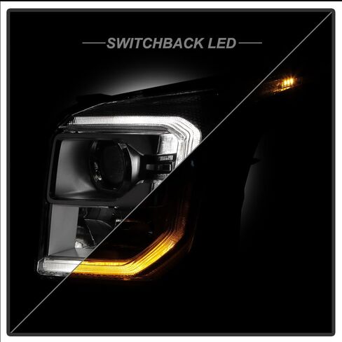 KEEKPO - For 2015-2020 GMC Yukon HID/Xenon Type Factory Style LED DRL جهاز عرض المصابيح الأمامية زوج المصابيح الأمامية يسار + يمين in Saudi Arabia