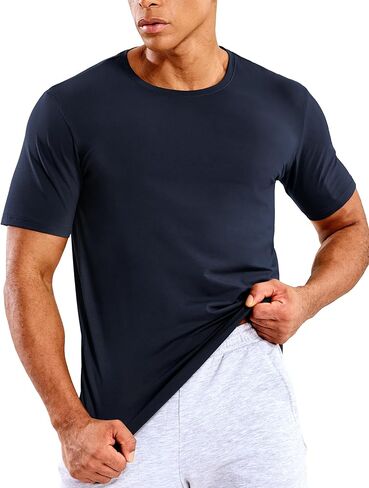 Mens T Shirts Short Sleeve Crew Neck Cotton T-Shirts Casual Ultra Soft Tshirt Tops Classic Basic Tees, Breathable in Saudi Arabia