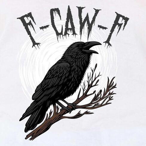 Crow Raven F Caw F Funny Spooky Halloween Women's Racerback Tank Top Slim Fit in Saudi Arabia
