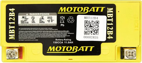 MotoBatt MBT12B4 (12V 11 Amp) 150CCA Factory Activated QuadFlex AGM Battery Replaces - YT12BBS, YT12B4 in Saudi Arabia