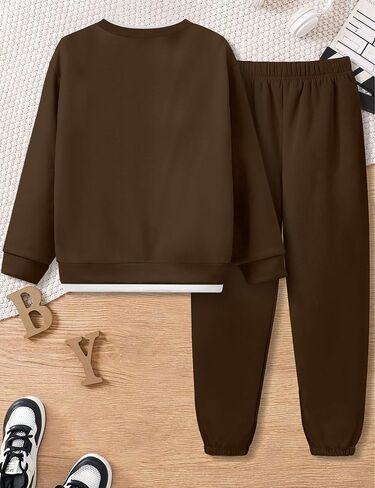 KANGKANG الأولاد ملابس 2 قطعة طاقم الرقبة طويلة الأكمام الدافئة رقيقة بلوزة من الصوف بلوزات و Sweatpants الشتاء الخريف وتتسابق 6-14Y in Kuwait
