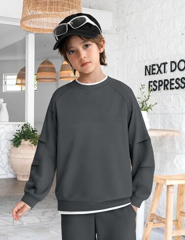 KANGKANG الأولاد ملابس 2 قطعة طاقم الرقبة طويلة الأكمام الدافئة رقيقة بلوزة من الصوف بلوزات و Sweatpants الشتاء الخريف وتتسابق 6-14Y in Kuwait