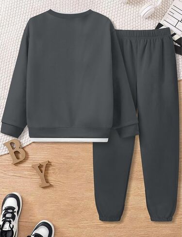 KANGKANG الأولاد ملابس 2 قطعة طاقم الرقبة طويلة الأكمام الدافئة رقيقة بلوزة من الصوف بلوزات و Sweatpants الشتاء الخريف وتتسابق 6-14Y in Kuwait