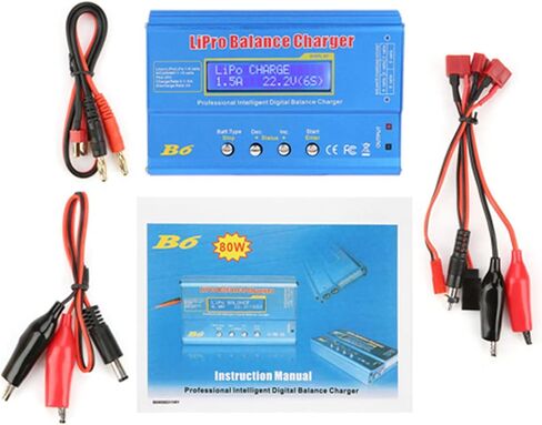 شاحن Fafeicy RC، شاحن توازن Lipo B6 80W مفرغ شاحن توازن LCD رقمي، شاحن توازن RC مناسب لبطارية LLiPo NiMH RC (بدون قابس) in Saudi Arabia