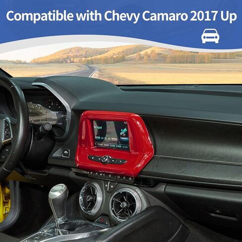 RT-TCZ for Camaro Radio 7" Display Screen Trim Cover for Chevy Camaro 2017 up Black ABS Carbon Fiber Interior Accessories (7" Display Screen Version) in Saudi Arabia