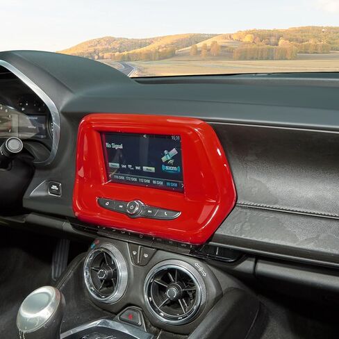 RT-TCZ for Camaro Radio 7" Display Screen Trim Cover for Chevy Camaro 2017 up Black ABS Carbon Fiber Interior Accessories (7" Display Screen Version) in Saudi Arabia