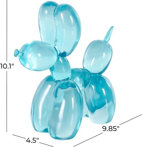 Deco 79 Resin Dog Decorative Sculpture Tinted Balloon Home Decor Statue, Accent Figurine 10" x 5" x 10", Light Blue in Saudi Arabia