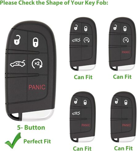 Leather Key Case, Compatible with Jeep Grand Cherokee Renegade Compass Dodge RAM Durango, No Screw (Brown) in Saudi Arabia
