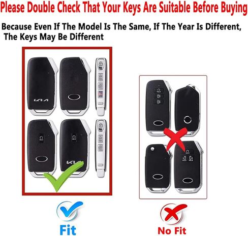 غطاء مفتاح Kia Key Fob مع مفتاح، حماية حافظة مفاتيح ثقيلة متوافقة مع Kia Cadenza Forte Forte5 K5 Niro Rio Seltos Sorento Soul Sportage Stinger Telluride (أسود) in Kuwait