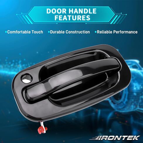 IRONTEK زوج واحد من مقبض الباب الخارجي الأمامي متوافق مع كاديلاك 2002-2006 إسكاليد، 2002-2006 لسيارة شيفروليه أفالانش/سيلفرادو/سوبربان/تاهو، لسيارة جي إم سي سييرا/يوكون XL 15034985 77261 in Saudi Arabia