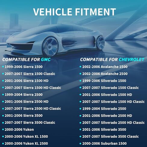IRONTEK زوج واحد من مقبض الباب الخارجي الأمامي متوافق مع كاديلاك 2002-2006 إسكاليد، 2002-2006 لسيارة شيفروليه أفالانش/سيلفرادو/سوبربان/تاهو، لسيارة جي إم سي سييرا/يوكون XL 15034985 77261 in Saudi Arabia
