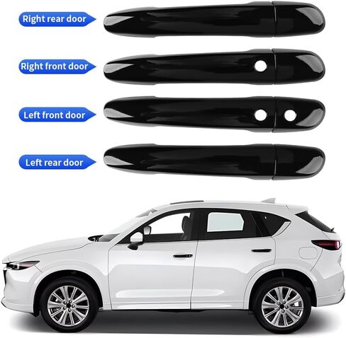 غطاء مقبض باب السيارة لمازدا CX-5 2013-2025، CX-3 2016-2021، CX-9 2016-2023، مازدا 3 2010-2018، مازدا 6 2009-2021 ملحقات خارجية للسيارات أغطية حماية للمقبض 【لا يوجد 2 فتحات دخول ذكية】 in Saudi Arabia