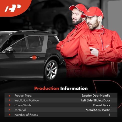 مقبض باب منزلق خارجي من الجانب الأيسر للسائق A-Premium مع فتحة مفتاح متوافق مع Nissan NV200 2013-2021 وChevrolet City Express 2015-2018، أسود معبأ، استبدال # 826073LM1C in Saudi Arabia