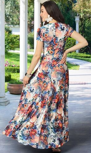 KOH KOH Womens 2025 Long Flowy Cap Sleeve Empire Waist Cocktail Maxi Dress Gown in Saudi Arabia