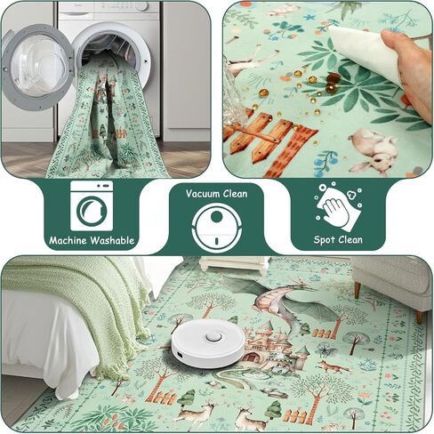 nesrt Fantasy Dragon Runner Rugs for Hallway Entryway 2x6ft Washable, Black Animal Print Kitchen Rug Runners Non Slip, Woodland Forest Floor Carpets for Kid Bedroom Bathroom Decor in Saudi Arabia