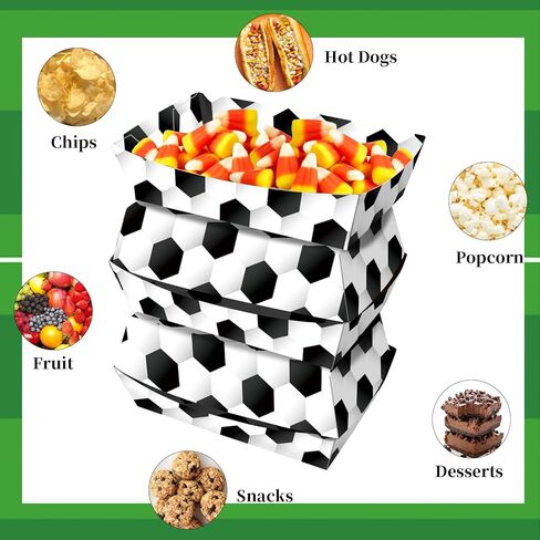 No Folding Required 50 Pack 3Lb Soccer Paper Food Trays Soccer Party Supplies Large Paper Food Trays with Disposable for Soccer party Hot Dog Popcorn Nacho Snack in Kuwait