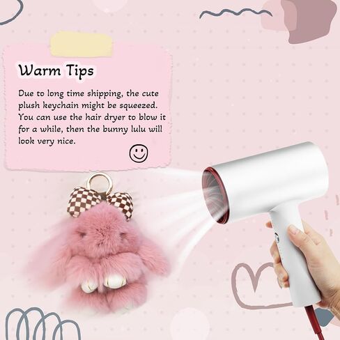 Cute Bunnylulu Keychain for Woman: Kawaii Bunny Plush Keychain Fuffy Key Chains in Saudi Arabia
