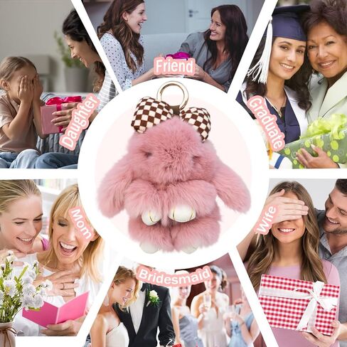 Cute Bunnylulu Keychain for Woman: Kawaii Bunny Plush Keychain Fuffy Key Chains in Saudi Arabia