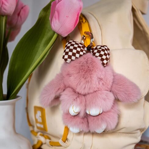 Cute Bunnylulu Keychain for Woman: Kawaii Bunny Plush Keychain Fuffy Key Chains in Saudi Arabia
