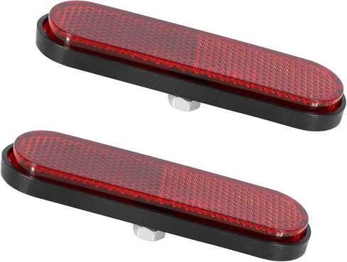 Pair M6x1.0 Red Oval Universal Screw Mount Reflective Warning Reflector for Motorcycle Bike Durable Material in Saudi Arabia
