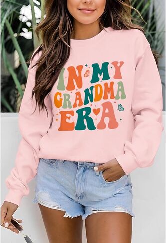 الجدة بلوزات للنساء في عصر جدتي البلوز الجدة Crewneck هدايا للجدات البلوز القمصان in Kuwait