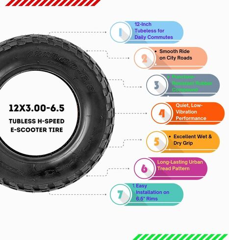 إطار بدون أنابيب 12x3.00-6.5 إطار شارع 12x3-6.5 للدراجات البخارية الإلكترونية عالية السرعة in Kuwait
