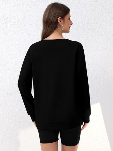 Women's Long Sleeve Crew Neck Workout Sweatshirts Loose Casual High Low Tunic Pullover Tops 2025 Fall Clothes in Saudi Arabia