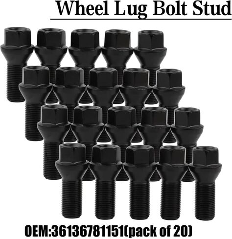 36136781151 مسمار العروة العجلة M14 x 1.25 يناسب BMW F30 F35 F10 F25 X3 E70 X5 (20 قطعة) in Kuwait